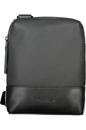 Calvin Klein Taske, Herre, Sort, ONE SIZE, Uld, Sort Herre Skuldertaske Kontrastdetaljer