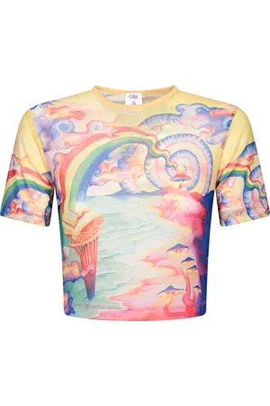Casablanca Top, Dame, Flerfarvet, M, Artistic Mesh Print T-shirt