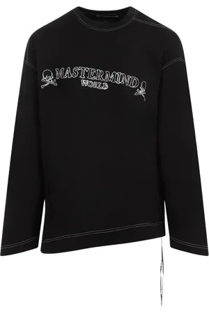 MASTERMIND Top, Herre, Sort, L, Bomuld, Sort Bomulds T-shirt med Unikt Design