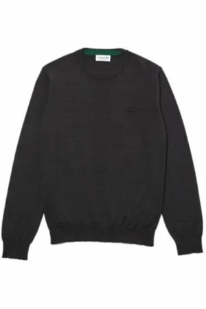 Lacoste Strik, Herre, Grå, XL, Bomuld, Grå Sweater Maglia