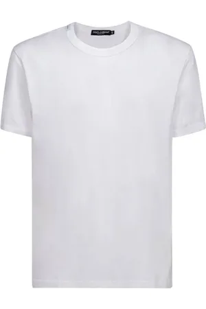 Dolce & Gabbana Top, Herre, Hvid, L, Bomuld, Afslappet Bomuld T-Shirt i Sort