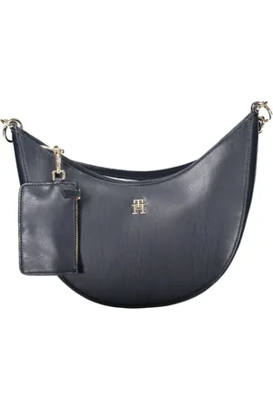 Tommy Hilfiger Taske, Dame, Blå, ONE SIZE, Uld, Blå Skuldertaske med Aftagelig Strop