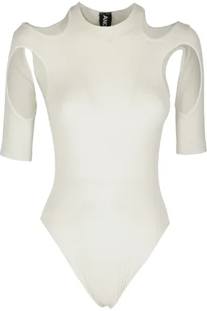 ANDREA ADAMO Top, Dame, Hvid, S, Jersey Body Sculpting Shapewear