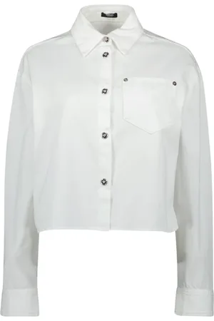 VERSACE Bluser & Skjorter, Dame, Hvid, 2XS, Denim, Hvid Denim Skjorte Forår-Sommer 2025
