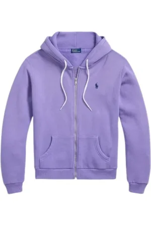 Ralph Lauren Sweathshirts & Hoodies, Dame, Lilla, M, Bomuld, Hættetrøje med lynlås