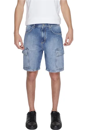 Antony Morato Shorts, Herre, Blå, W34, Bomuld, Blå Bomuldsshorts med slidt effekt