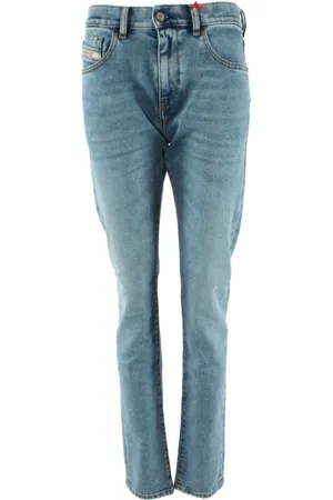 Diesel Jeans, Herre, Blå, W34 L34, Bomuld, Slim Fit Mid Waist Slim Leg Jeans