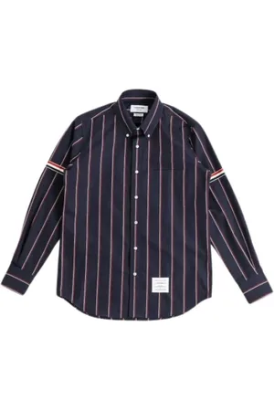 Thom Browne Skjorte, Herre, Flerfarvet, XL, Bomuld, Nautisk Stribet Bomuldsskjorte
