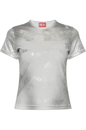 Diesel Top, Dame, Grå, S, Bomuld, T-shirt T-Uncutie-Long-Q5