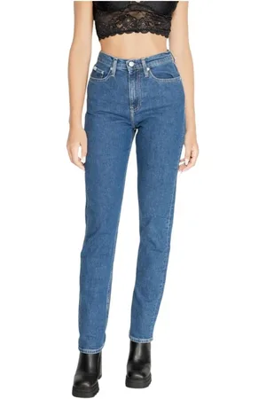 Calvin Klein Jeans, Dame, Blå, W27 L32, Bomuld, Slim Cotton Blend Jeans Kollektion