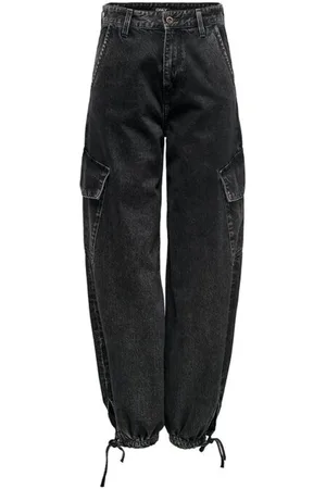 ONLY Jeans, Dame, Sort, W29 L32, Bomuld, Sort Baggy Bomuld Jeans Kvinder
