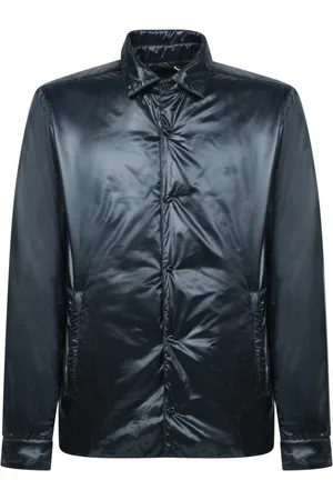 HERNO Jakke, Herre, Blå, XL, Nylon, Blå Glossy Nylon Overshirt