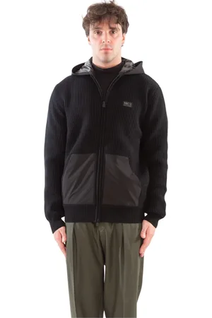 MC2 SAINT BARTH Sweathshirts & Hoodies, Herre, Sort, L, Merino Ribbed Hoodie