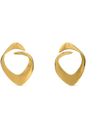 Cult Gaia Tilbehør, Dame, Gul, ONE SIZE, Uld, Skulpturelle Hoop Øreringe Højglans Finish