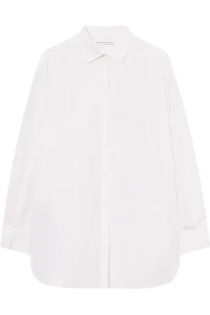 Mark Kenly Domino Tan Bluser & Skjorter, Dame, Hvid, L, Poplin Skjorte med Store Ærmer