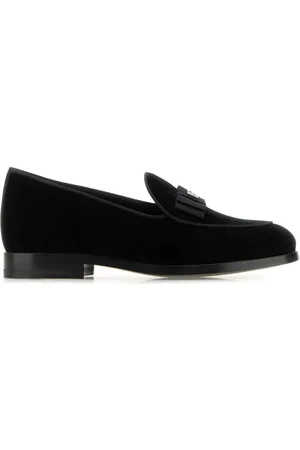 Dolce & Gabbana Sko, Herre, Sort, 41 1/2 EU, Uld, Stilfulde sorte bælte Vivaldi loafers