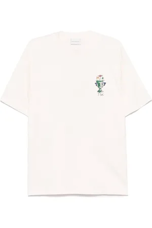 Drôle de Monsieur Top, Herre, Hvid, L, Bomuld, Illustration Print Logo Crew Neck T-shirt