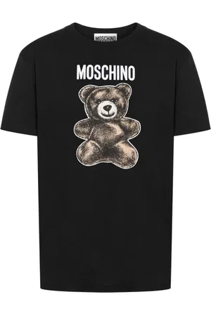 Moschino Top, Herre, Sort, XL, Bomuld, Sort Teddy Bear Crew Neck T-shirt