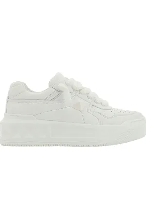 VALENTINO GARAVANI Sko, Dame, Hvid, 36 EU, Læder, Læder Sneakers med Ikoniske Detaljer