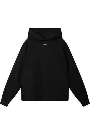 10 days Sweathshirts & Hoodies, Dame, Sort, XS, Bomuld, Sort Oversized Hættetrøje med Børstet Fleece