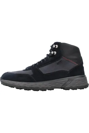 Geox Sko, Herre, Blå, 42 EU, Uld, Stilfulde Lace-up Støvler til Off-Road