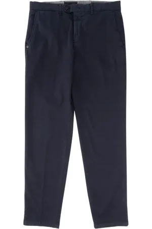White Sand Bukser, Herre, Blå, XL, Bomuld, Tekstureret Bomuld Tapered Fit Bukser