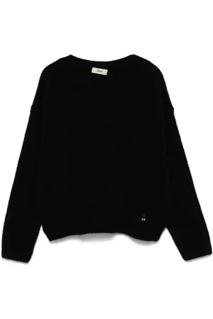 HERNO Strik, Dame, Sort, M, Uld, Sort Alpaka Uld Blend Strik Trøje