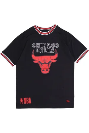 New Era Top, Herre, Sort, 2XL, Polyester, Chicago Bulls Logo Mesh Tee