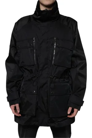 Dolce & Gabbana Frakke, Herre, Sort, 3XL, Nylon, Sort Nylon Vinter Parka Frakke Jakke