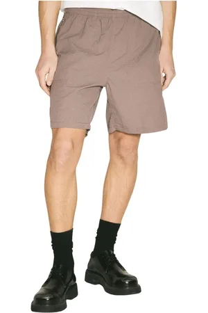 UNDERCOVER Shorts, Herre, Brun, L, Uld, Shorts med lynlåslommer og krøl-effekt