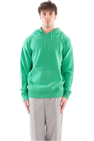 Seven Gauge Sweathshirts & Hoodies, Herre, Grøn, M, Uld, Hættet Lammeuld Sweater