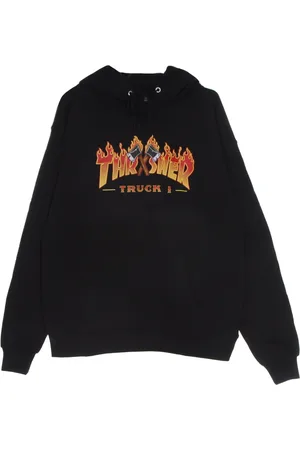 Thrasher Sweathshirts & Hoodies, Herre, Sort, S, Bomuld, Sort hættetrøje med lastbilprint