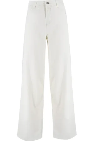 ERMANNO SCERVINO Jeans, Dame, Hvid, XS, Denim, Wide-Leg High Waist Denim Jeans