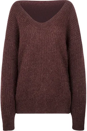 Jucca Strik, Dame, Lilla, M, Uld, Alpaca og Mohair V-hals sweater