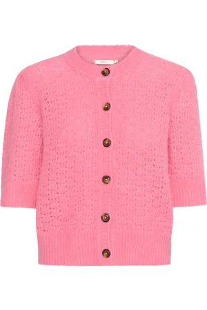 INWEAR Strik, Dame, Lyserød, L, Uld, Kortærmet Strik Cardigan French Rose