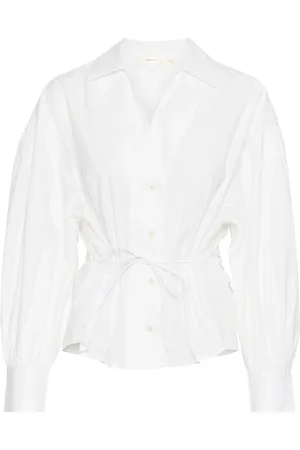 INWEAR Bluser & Skjorter, Dame, Hvid, 2XL, Bomuld, Feminin skjortebluse med pufærmer