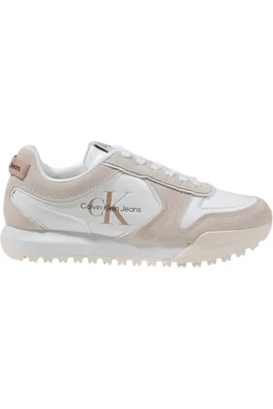 Calvin Klein Sko, Dame, Hvid, 39 EU, Læder, Suede Læder Damesneakers Forår/Sommer