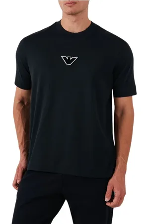 Emporio Armani Top, Herre, Blå, L, Bomuld, Kortærmet T-shirt