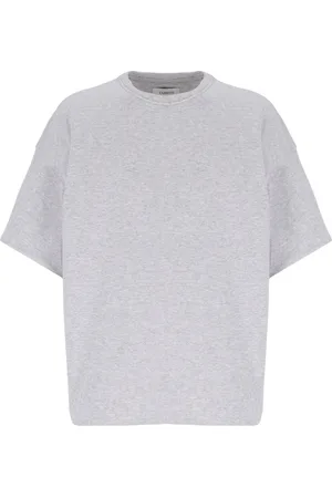 LANEUS Top, Dame, Grå, M, Bomuld, Oversize Polstret T-Shirt