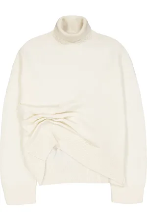 LANEUS Strik, Dame, , XS, Uld, Oversize Asymmetrisk Merino Uld og Cashmere Dolcevita