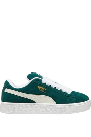 PUMA Sko, unisex, Grøn, 38 EU, Suede, Moderne Suede Sneakers med Unikke Detaljer
