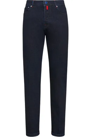 Kiton Jeans, Herre, Blå, W33, Bomuld, Slim Mørkeblå Bomuldsjeans