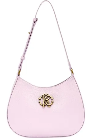 Roberto Cavalli Taske, Dame, Lyserød, ONE SIZE, Uld, Monogram RC Skuldertaske med Top Håndtag
