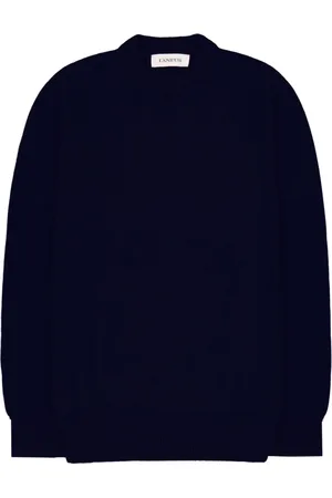 LANEUS Strik, Herre, Blå, 2XL, Uld, Rund Hals Sweater