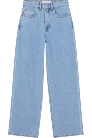 Rohe Jeans, Dame, Blå, L, Denim, Afslappet Wide Leg Denim Jeans Blå