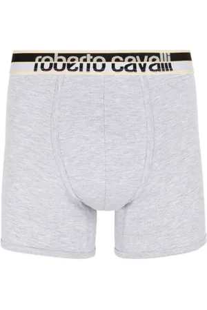 Roberto Cavalli Undertøj, Herre, Grå, L, Bomuld, Logo Boxer Briefs