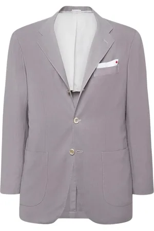 Kiton Jakke, Herre, Lilla, 3XL, Cashmere, Grå Cashmere Jakke