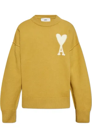 Ami Strik, Herre, Grøn, 2XL, Uld, Trøje med logo