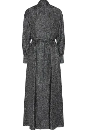 Kiton Kjole, Dame, Grå, XS, Silke Lamé Aftenkjole