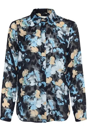 INWEAR Bluser & Skjorter, Dame, Flerfarvet, 3XL, Marine Cloud Skjortebluse